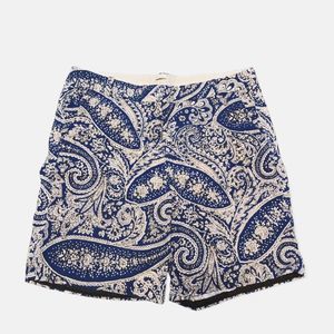 J. Crew high waist chino mom shorts navy blue paisley size 14